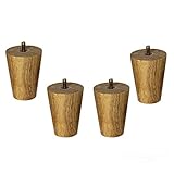 Robuste konische Massivholz-Möbelbeine, Ersatz-Sofabeine, Couchtisch-Schrankfüße Holz, for Couchsessel, Ottomane, mit vorinstallierten M10-Schrauben, Eiche, verschiedene Größen, 4 Stück, Holzfarbe Con