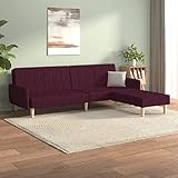 WIFESE Schlafcouch 2-Sitzer Schlafsofa mit Fußhocker Lila Stoff Sofa mit Schlaffunktion Couch mit Schlaffunktion Big Sofa Tagesbett Sofas & Couches Sofa Bed Sofabett Bettsofa Klappsofa 2,2 m L