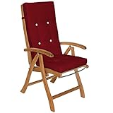 Detex Stuhlauflagen Vanamo 6er Set Auflage Hochlehner Sitzauflage Stuhlkissen Kissen Rot