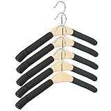 Vicoki Kleiderbügel Gepolstert, 5er-Pack Holz Kleiderbügel mit Anti-Rost-Haken und gefüllt mit Satin Faltenfrei