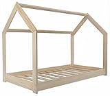 Velinda Kinderbett Hausbett Spielbett Abenteuerbett Einzelbett unbehandeltes Holz 160x80