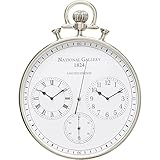 Kare Design Wanduhr Stopper, Uhr, Silber/weiß, 51cm