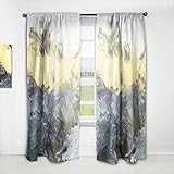 DesignQ Moderner Vorhang aus Marmor, grau, gelb und weiß, handbemalt, Mitte des Jahrhunderts