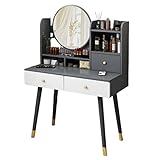 Schminktisch Frisiertisch Modern Kosmetiktisch Mit Spiegel Schublade Schlafzimmer Schminktisch Mit Spiegel Und Hocker, Kosmetiktisch Für Damen & Mädchen (Kein Licht) ( Color : A , Size : 80*40*125CM )