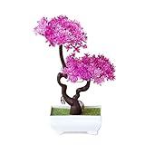 GRFIT Künstlicher Bonsai-Baum dekorieren kleine Topfpflanzen Kunststoffblumen Gefälschte Blumen Bonsai Dekoration Wohnzimmer Zuhause Blumenarrangement Topfpflanzen Kunstpflanzen (Farbe: G)