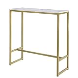 SoBuy FSB34-G Bartisch mit goldenem Metallrahmen Stehtisch Bartresen Tresentisch Küchentheke Küchenbar BHT ca.: 100x106x40cm