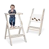 MAMOI® Lernturm Klappbar aus Holz, Learning Tower, Lernstuhl für Kinder, Küchenturm und Küchenhelfer, Lerntower, Hochstuhl Tritthocker ab 1 Jahr ab 2/3 Jahre, Montessori