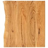 vidaXL Akazienholz Massiv Waschtischplatte Badezimmer Waschtisch Waschtischkonsole Platte Holzplatte für Aufsatzbecken Badmöbel Baumkante 58x52x3,8cm