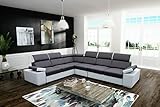 all4all Ecksofa mit Schlaffunktion Ariva Sofa mit Bettkasten Schlafsofa Wohnlandschaft L-Form XXL Sofa verstellbare Kopfstützen kleine Eckcouch Modern für 6 Personen Bequem 19 (RECHTS)