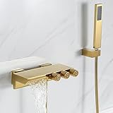 KNOXC Wasserhähne, Badewäsche Wasserfall Wandmontage Bad Duschmischer Hackbad Tap Duschaufsatz Chrom