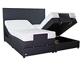 PAARA Boxspringbett mit Bettkasten Kopfverstellung Antirutsch-Matten Taschenfederkern Matratze Kaltschaum Topper Komplettset 90 x 200 cm - Jedes Bett EIN Unikat - Made in Germany