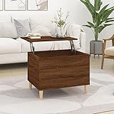 ZEYUAN Couchtisch, Tisch Wohnzimmer, Coffee Table, Wohnzimmertisch, Tisch Klein, Beistelltisch, Shisha Tisch, Wohnzimmermöbel, Braun Eichen-Optik 60x44,5x45 cm Holzwerkstoff