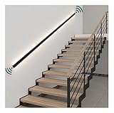 Artiz LED-Treppenhandläufe für Innentreppen, Villa Gang Korridor Wand Haltegriff Einfacher Körpersensor beleuchteter Handlauf Lange Aluminium-Wandleuchte (Farbe : Neutral Light, Größe : 1.5m/4.92ft)