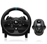 Logitech G923 TRUEFORCE Gaming Rennlenkrad mit Pedalen, Kraftrückkopplung bis 1000 Hz, reaktionsschnelles Fahren, Doppelkupplungssystem, Echtleder Lenkrad, für Xbox Series X|S, Xbox One, PC - Schwarz