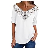 Bonprix Damenmode Kleider Bluse für Frauen solide tägliche lockere Oberteile Tanktop Damen (White, L)