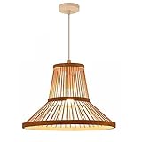 BBAUER Kronleuchter Aus Natürlichem Bambus Rattan E27 Lampe Vintage Bambus Gewebtes Licht Deckenpendelleuchtenschirm Hängende Deckenleuchte Ländliche Dekorative Kücheninsel-Teezimmerlampen