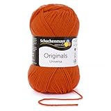 Schachenmayr Wolle Universa 50g klassisches Wollmischgarn zum Stricken oder Häkeln (139 orange)