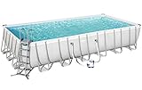 Bestway Power Steel Frame Pool Komplettset, viereckig, grau, 732 x 366 x 132 cm