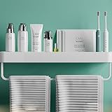 FUrlou Verdickung Bathroom Organizer für Die Innendusche Multifunktionell Extra Großes Fassungsvermögen Abstand Zwischen den Schichten Ist Frei Einstellbar Wandmontiert (Color : White, Size : 50cm)