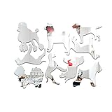 TeasyDay Wandaufkleber mit Cartoon-Hund, aus Acryl, umweltfreundlich, modern, dekorativ, für Zuhause, Kinderzimmer mit DIY-Wandaufkleber, Hunde-Muster, Spiegelaufkleber weiß