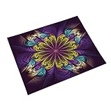 Tischsets Abwaschbar 8Er Set Lila Gelb Platzdeckchen Rutschfestes,Platzsets,Tischuntersetzer,Tischunterlage Esstisch 30 X 40 cm,Verwendung Zu Hause, in Cafés, Restaurants