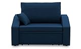 BETTSO -Sofa Sessel mit Schlaffunktion Schlafsessel Gästebett Klappsofa Bettfunktion mit Bettkasten Couch Sofagarnitur Salon Jugendzimmer - Rodrigo 90 (Dunkelblau)