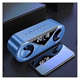 FLYIFE Wecker Kabelloser Bluetooth-Lautsprecher Hohe Lautstärke Home Wecker Audio 3D Surround Subwoofer Klein Tragbar Outdoor (Farbe: Blau)