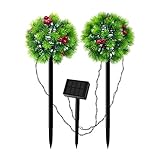 BREWIX LED-Solar-Kiefernadel-Kugelleuchte, Solar-Gartenleuchte, 7 Farbwechsel, IP65, wasserdicht, solarbetrieben, for den Außenbereich, Solarleuchten for Garten, Terrasse, Hof, Weg, Party, Weihnachtsd