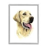 Stupell Industries Grace Popp Dekofigur Labrador Retriever Porträt