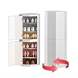 Schuhregal,360° drehbar Schuhschrank,Metall Schmal Hoch Schuhkipper,Schuhorganizer Platzsparend Schuhablage,Aufbewahrung Lagerregal Schuhständer,Moderner Schuh-Organizer für Eingangsbereich Flur (Col
