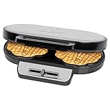 Clatronic Waffeleisen doppelt aus Edelstahl, Duo Waffeleisen mit Backampel für 2 Herz- Waffeln, Waffeleisen herzform, Doppelwaffeleisen Herzwaffeln Waffle Maker, perfekt für Kinder Geburtstag WA 3745