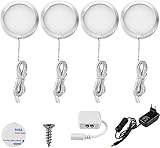 Lightess 4er LED Unterbauleuchte Schrankbeleuchtung Warmweiß Schrankleuchte LED Nachtlicht Schrank Lichter Wandleuchten Treppen Licht Vitrinenbeleuchtung für Kabinett Schränke Kleiderschrank Küche