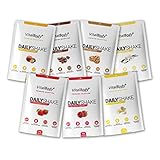 VitalBodyPLUS® DailyShake 7er Probierpaket, 7 x 30 g, Mahlzeitenersatz-Shake zum Abnehmen, nur 250 kcal pro Shake, kalorienarm, lecker & schnell zubereitet