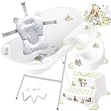 Primabobo Babypflegeset Bade-Set für Babys Winnie Puuh Kleinkinder von Teile Badewanne mit Badekissen Ablaufschlauch Gestell (7-Set)