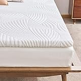 Sweetnight topper 160x200cm, Viscoelastische Matratzenauflage Gelschaum Matratzentopper 160x200,5cm Höhe Gel Memory Foam Topper,Matratzen Topper mit Abnehmbarem und Waschbarem Bezug,Weiß,H2