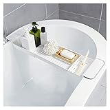 Badewannenabdeckung Teleskopablauf Badewannenregal Badezimmer Kunststoff Badewannenregal Badewanne Badewanne und Aufbewahrungsregal Faltbare Badewannenabdeckung Badewannenablage