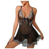 Damen Sexy Body Unterwäsche Sexy Spitze Form Sexy Nachthemd 23H12O2487, Schwarz , 36