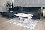 Mazzoni Design Couchtisch Cliff Weiß Hochglanz Tisch Wohnzimmertisch 110x60x45cm mit Ablagefläche