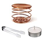 Kupfer-Räucherstäbchen-Brennset mit Sublimator-Brenner Edelstahlzange und Teelichtkerze religiös - Meditation - Achtsamkeit - spirituell
