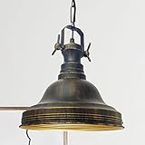 bamyum Pendelleuchte Ulmete Vintage Handgemalte Deckenlampe Ø30 cm Metall Hängelampe Lampenfassung E27 Antik Lampe Hängeleuchte Küchenlampe Hängend Lampenschirm Hängelampe Retro Deko