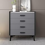 2-5 Schubladen Kommode für Schlafzimmer, Multi-Schublade Storage Cabinet mit Griffen, Minimal Rock Slab Frisiertisch, Selbstansaugende Slide Tall Nightstand, Grau ( Color : Gray , Size : 60x40x90cm )