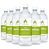 6 x 1L Brenngel für Gel Kamine & Gel Feuerstellen - Hergestellt aus Premium Bio-Ethanol 96,6% Vol. - 6 Liter in 1L Flaschen zum handlichen & sicheren Gebrauch - Made in Germany!!!