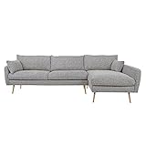 HTI-Living Ecksofa Antonius Webstoff Grau rechts Polsterecke mit Kissen