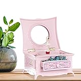 woyufen Rotierende Ballerina-Spieluhr - Ballerina-Schmuck-Organizer Für Mädchen Und Jugendliche | Schmuck-Organizer, Ballerina, Aufziehbare Spieluhr Mit Schloss Und Spiegel