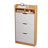 Kippeimer Schuhbox Mehrschichtiges schmales Schuhregal Ultradünnes Regal Massivholz Haushalt Schuhturm Organizer Schrank (Farbe: A)