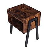 C-Rahmen Couchtisch Metallrahmen Set Holz Vintage Beistelltisch Mobile Wohnzimmer Schlafzimmer Möbel (Farbe: A)