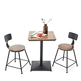 Hocker, Stuhl, Barhocker, 3-teiliges Esszimmer-Set, kompaktes Set mit 2 Stühlen und quadratischem Tisch, modernes Esstisch-Set für Zuhause oder Hotel, Esszimmer, Küche oder Bar