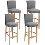 LANSHENG Stuhlhussen Barhocker Bezug Barstuhlbezug mit Rückenlehne 4 Stück Hussen für Barhocker, Stretch Waschbarer Barhocker Abdeckung Passend für Barhocker mit kurzer Rückenlehne Hellgrau