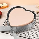 Guowall Herz Tortenring, Herzförmiger Mousse-Ring Backform Kuchenform Herz verstellbar 6 Größen, Edelstahl