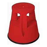 STIER Kunststoff-Rollhocker H410xØ433mm Tragkraft 150kg rot